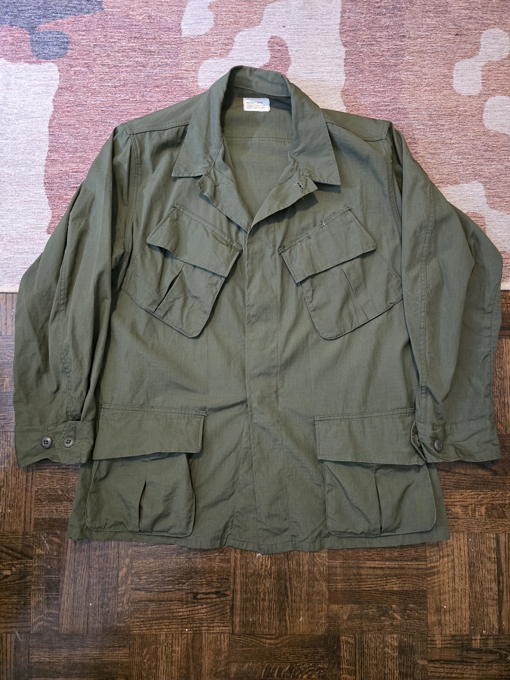 Vtg 60s OG 107 Jungle Fatigue Army Vietnam Ripstop Slant Pocket Medium Short